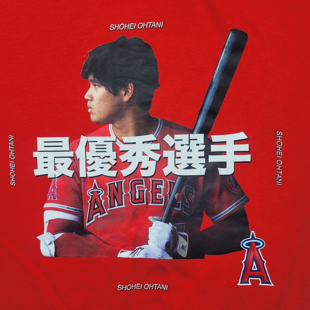 Shohei Ohtani‎ Men's T-Shirt Red XL Los Angeles Angels Baseball Short Sleeve